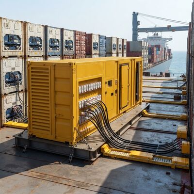400kw 600kva نوع صامت مآخذ ريفير طابق مولد الديزل 60 هرتز حاوية ريفير جنست باك الطاقة مع أوعية
